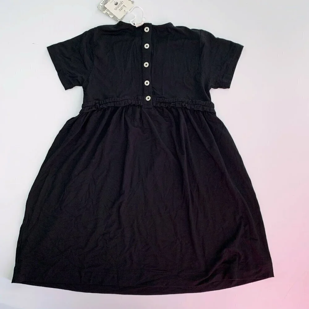 NWT Kate Quinn Organics Girl Modal Black Dress 6 years